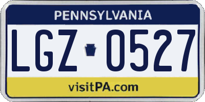PA license plate LGZ0527