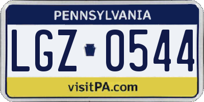 PA license plate LGZ0544