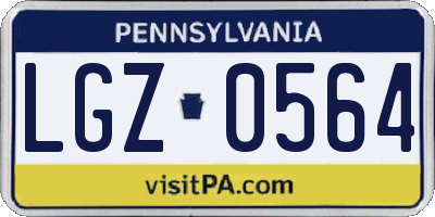 PA license plate LGZ0564