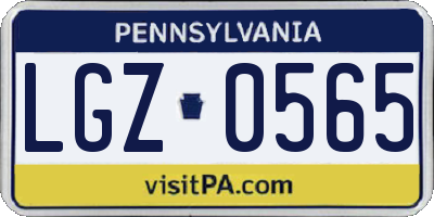PA license plate LGZ0565