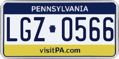 PA license plate LGZ0566