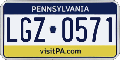 PA license plate LGZ0571