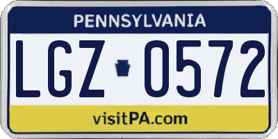 PA license plate LGZ0572
