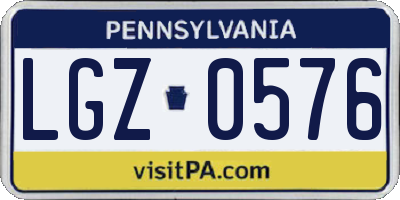 PA license plate LGZ0576