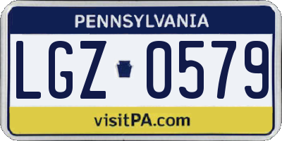 PA license plate LGZ0579