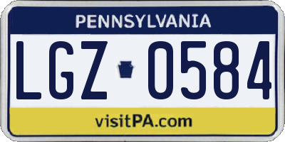 PA license plate LGZ0584