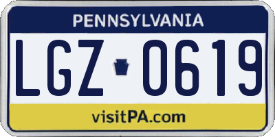 PA license plate LGZ0619