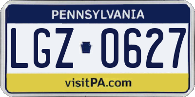 PA license plate LGZ0627