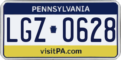 PA license plate LGZ0628