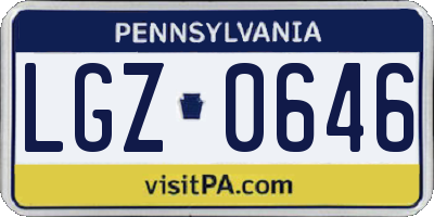 PA license plate LGZ0646