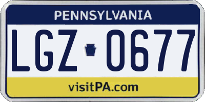 PA license plate LGZ0677