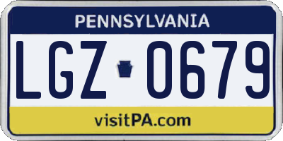 PA license plate LGZ0679