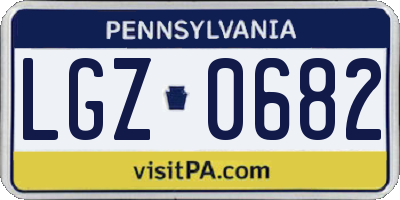 PA license plate LGZ0682