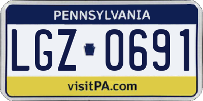 PA license plate LGZ0691