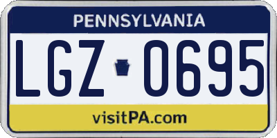 PA license plate LGZ0695