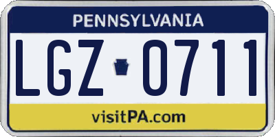 PA license plate LGZ0711