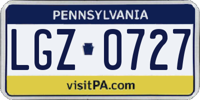 PA license plate LGZ0727