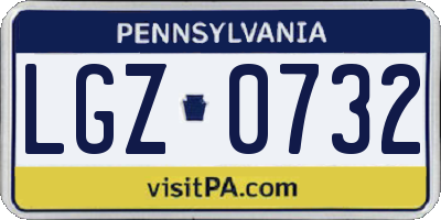PA license plate LGZ0732