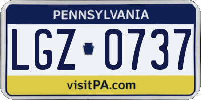 PA license plate LGZ0737