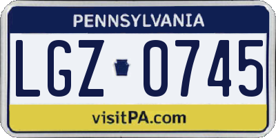 PA license plate LGZ0745