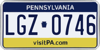 PA license plate LGZ0746