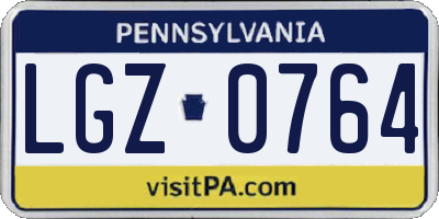 PA license plate LGZ0764