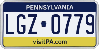 PA license plate LGZ0779