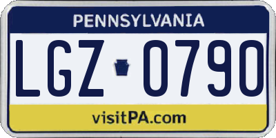 PA license plate LGZ0790