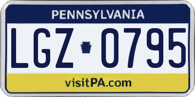 PA license plate LGZ0795