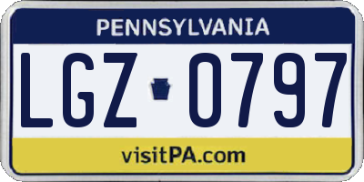 PA license plate LGZ0797