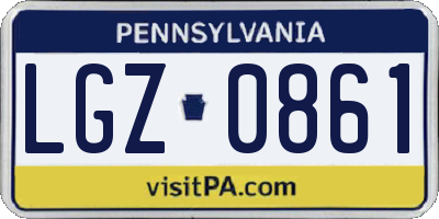 PA license plate LGZ0861