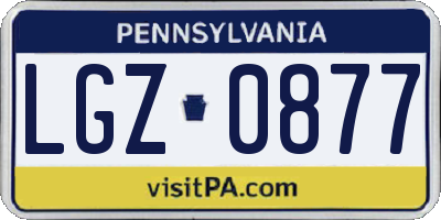 PA license plate LGZ0877