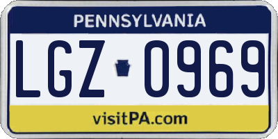 PA license plate LGZ0969