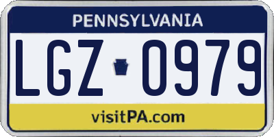 PA license plate LGZ0979