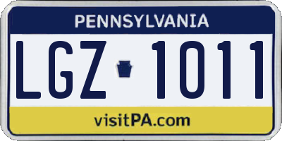 PA license plate LGZ1011
