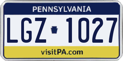 PA license plate LGZ1027