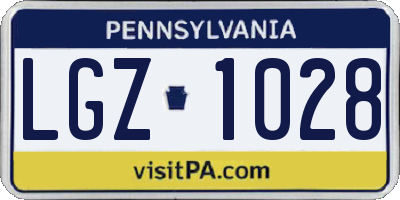 PA license plate LGZ1028