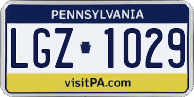PA license plate LGZ1029