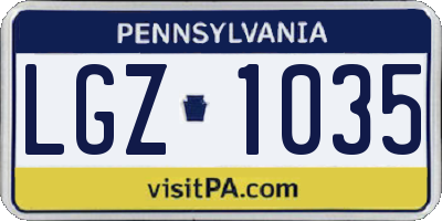 PA license plate LGZ1035