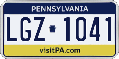 PA license plate LGZ1041