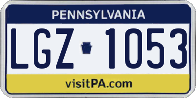 PA license plate LGZ1053