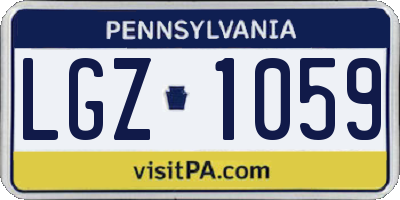 PA license plate LGZ1059
