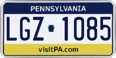 PA license plate LGZ1085