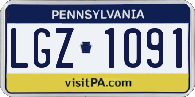 PA license plate LGZ1091