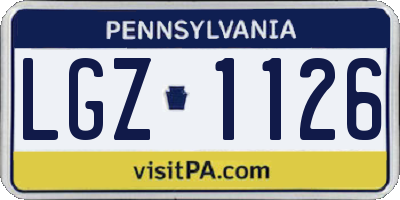 PA license plate LGZ1126