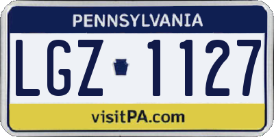 PA license plate LGZ1127