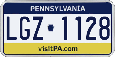 PA license plate LGZ1128