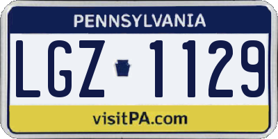 PA license plate LGZ1129
