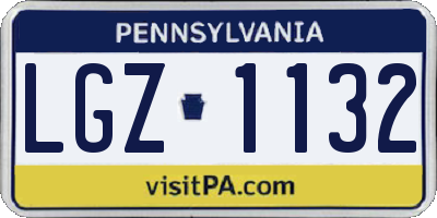 PA license plate LGZ1132