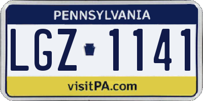 PA license plate LGZ1141